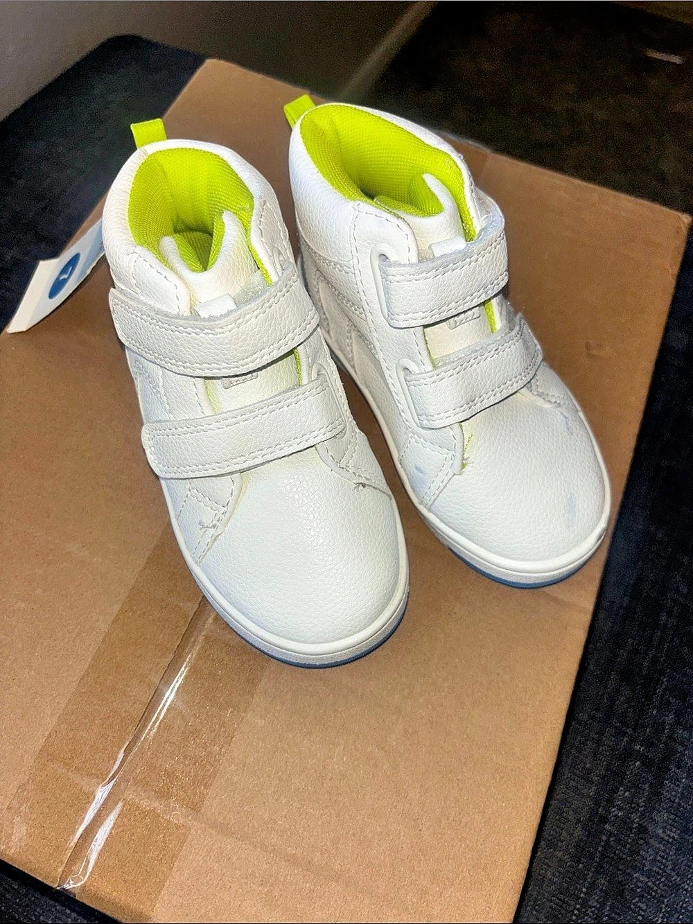 Cat & Jack Kids High Top Sneakers White & Green Girls US 7